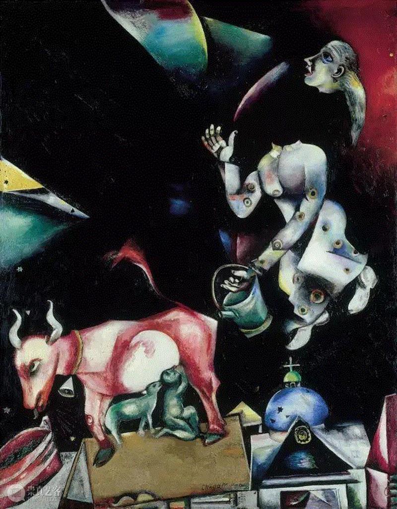 马克·夏加尔，To Russia, Donkeys and Others，1911-12,马克·夏加尔丨他的画里，藏着爱情,俄罗斯,Chagall,巴黎画派,夏加尔,马克·夏加尔,现代主义,犹太,Lex 