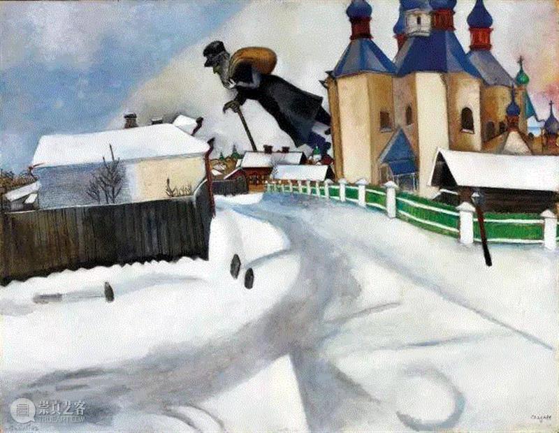 马克·夏加尔， Over Vitebsk，1914,马克·夏加尔丨他的画里，藏着爱情,俄罗斯,Chagall,巴黎画派,夏加尔,马克·夏加尔,现代主义,犹太,Lex 