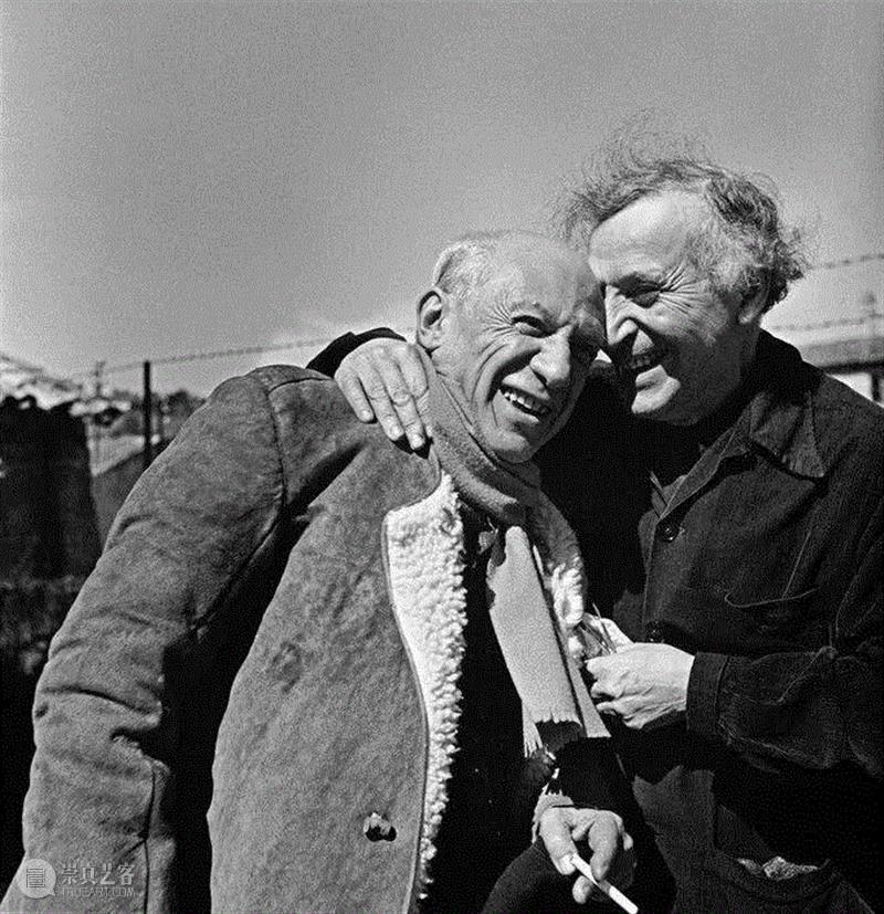 夏加尔与毕加索合影,马克·夏加尔丨他的画里，藏着爱情,俄罗斯,Chagall,巴黎画派,夏加尔,马克·夏加尔,现代主义,犹太,Lex 