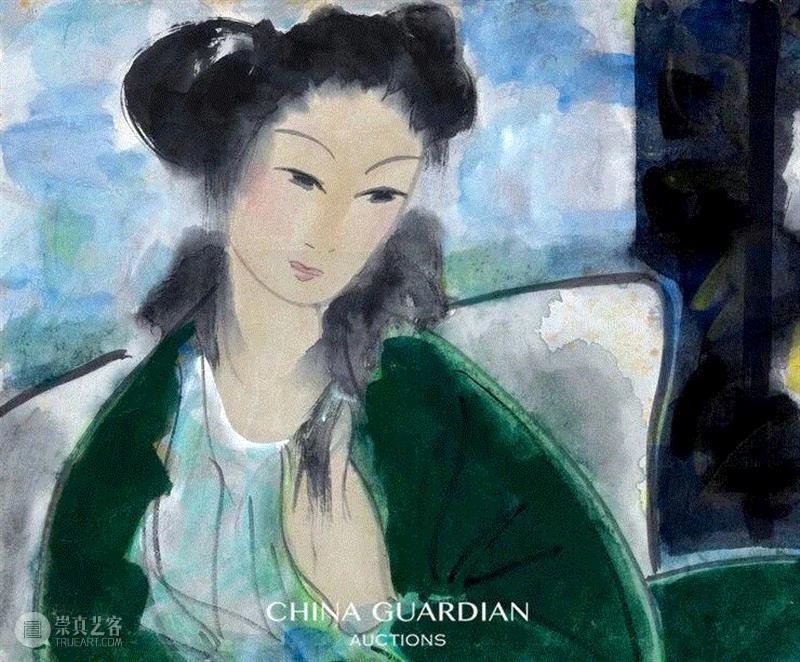 林风眠《仕女》局部,【嘉德秋拍】东西交融 诗意生命：林风眠《仕女》及《秋景》,林风眠,仕女,秋景,嘉德,绘画,中西,人物,西洋画,镜心,设色纸本