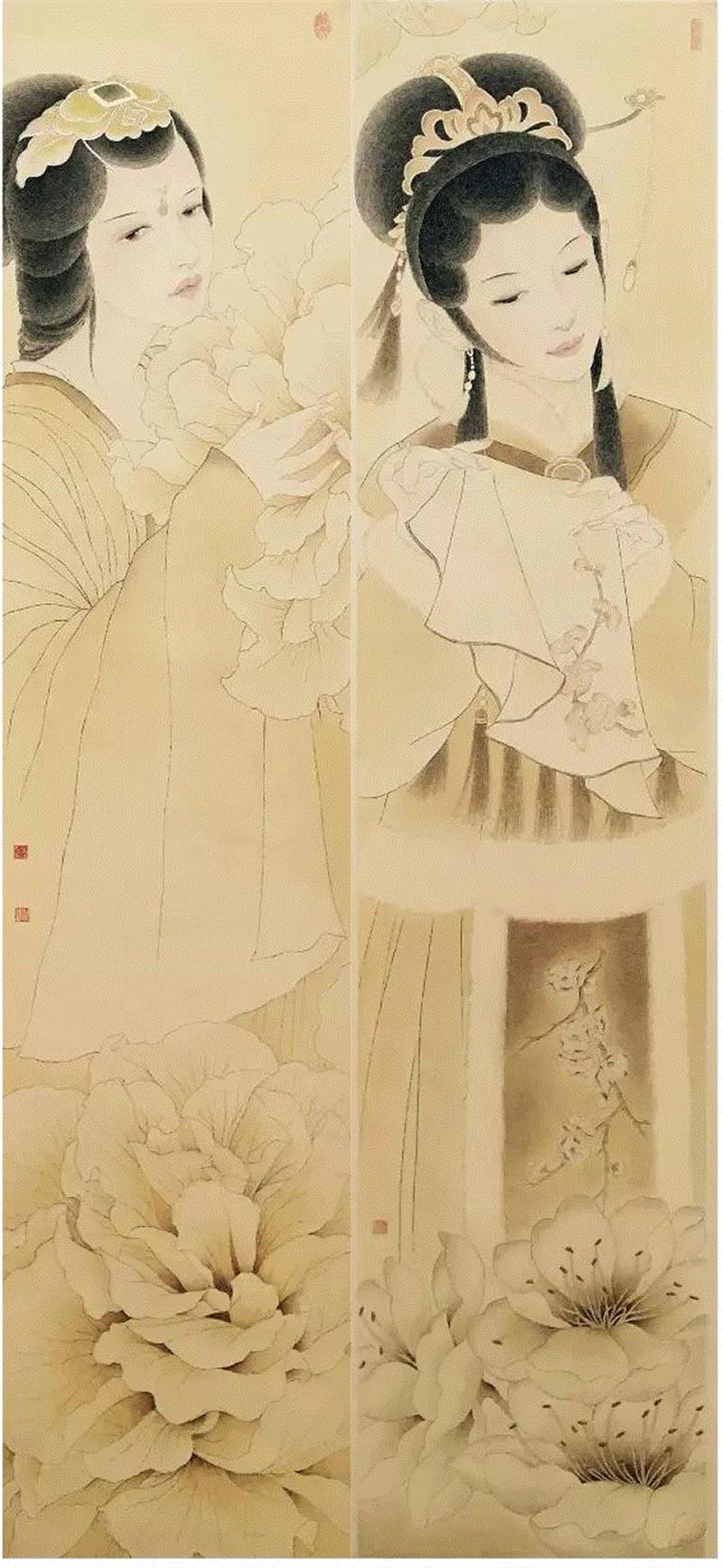 绘画丨她的工笔重彩画作，惊艳了世人,绘画,工笔重彩,女性,颜色,美的,付洛红,河南省,工笔,眼神,纹样