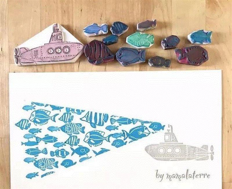 橡皮章也可以如此美丽，和插画有的一比哦！,橡皮章,插画,素描,橡皮,印章,日本,力度,工具,笔刀,插画师bymamalaterre