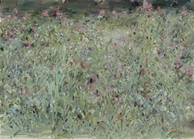 李强，《花园 2018 No.1》，布面油画，150 x 210 cm，2018 ?&nb