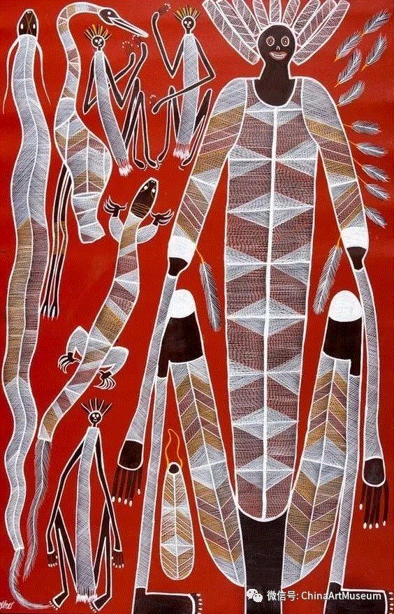 虹蛇图腾,【中华艺术宫 | 活动】点画体验，走进你所不知道的澳洲土著艺术 10/2（周二）,澳洲,土著,点画,中华艺术宫,原住民,绘画,土著人,符号,艺术品,万物