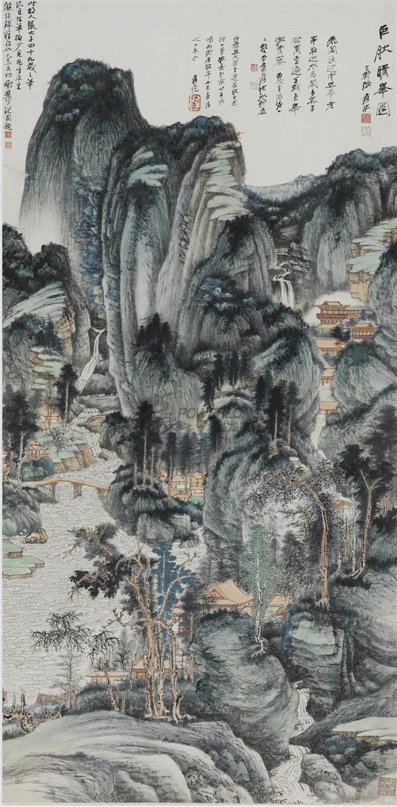 《巨然晴峰图》张大千--宝龙美术馆书藏楼在展,PowerLong 言 | 从书藏楼看海上画派,海上画派,Power,Long,张大千,任伯年,海派,宝龙美术馆,吴昌硕,展期,美术馆