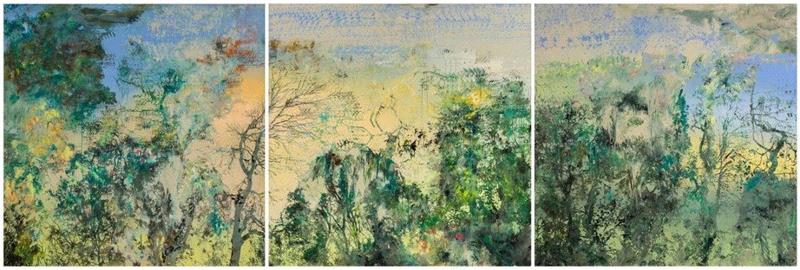 蒋志，《世界是你们的也是我们的 之B-2017-18》，油画，220x220cmx3，2017,三遠当代艺术中心恭祝大家国庆节快乐 | 10.1-10.3期间闭馆,丙烯,现场图,李易纹,王茂,张慧,油画,陈晓云,刘聪,水彩,董大为