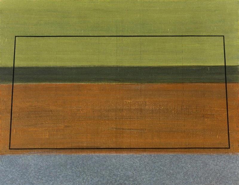 曾宏，《橙色上的方块》，布面丙烯，180x140cm，2012,三遠当代艺术中心恭祝大家国庆节快乐 | 10.1-10.3期间闭馆,丙烯,现场图,李易纹,王茂,张慧,油画,陈晓云,刘聪,水彩,董大为