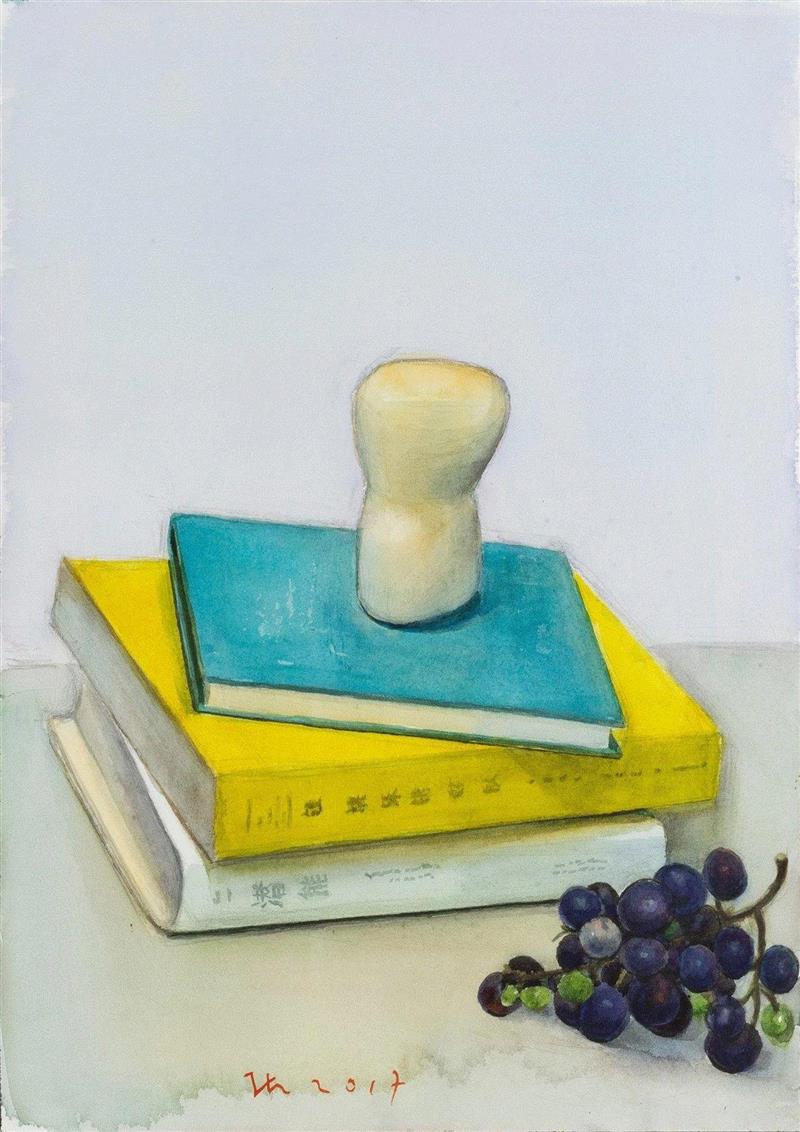 张慧，《静物》，纸上水彩，51x36cm，2017,三遠当代艺术中心恭祝大家国庆节快乐 | 10.1-10.3期间闭馆,丙烯,现场图,李易纹,王茂,张慧,油画,陈晓云,刘聪,水彩,董大为
