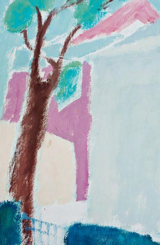 《高调子》 杨雨澍 1972 年 纸上油画 18.5X28.5CM,【@LOFT | 话题聚焦】那弯新月，是时代内部的抒情 —《新月：赵文量、杨雨澍回顾展》,赵文量,新月,LOFT,杨雨澍回顾展,杨雨澍,社会主义,政治,苏伟,小夜曲,框架