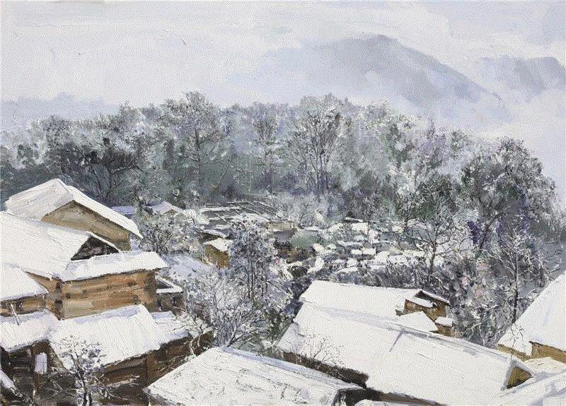 ▲ 李春艳《静静的山岗》 100×135cm 布面油画,【即将展出】色彩无锡——2018无锡油画展,无锡,油画展,油画,凤凰艺都美术馆,姓氏,笔画,无锡市文学艺术界联合会,无锡市,事业,张崇政