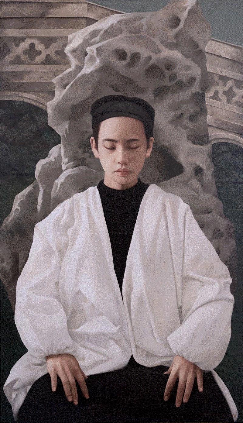▲ 芮正洪《我的世界-园林之意》 120×70cm 布面油画,【即将展出】色彩无锡——2018无锡油画展,无锡,油画展,油画,凤凰艺都美术馆,姓氏,笔画,无锡市文学艺术界联合会,无锡市,事业,张崇政