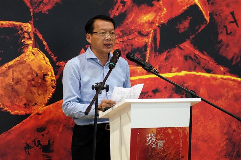 中国民生银行行长助理 欧阳勇 先生致辞,葵颂——许江近作展正式开幕！,许江,葵颂,近作展,上海民生现代美术馆,野火,雕塑,一代人,油画,装置,华葵