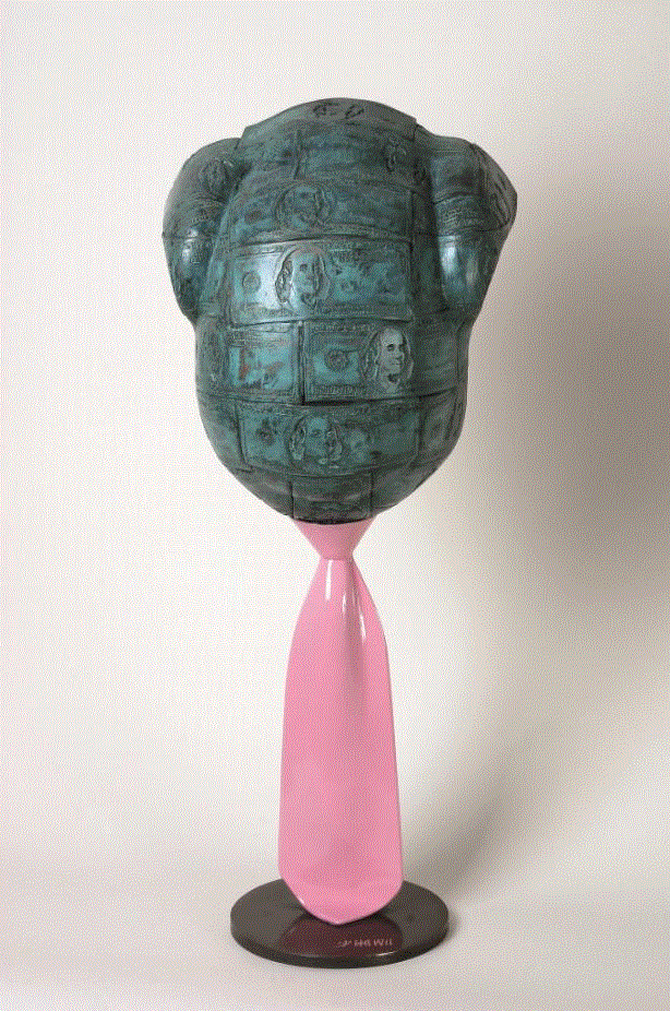 带粉红领带的新时代干部  New Age Cadre with Pink Tie,林大艺术家｜吴少湘参展“古城新脉－城墙之外2018西安当代艺术展”,吴少湘,西安,林大,古城,城墙,之外,艺术展,奥地利,蒋朔,雕塑