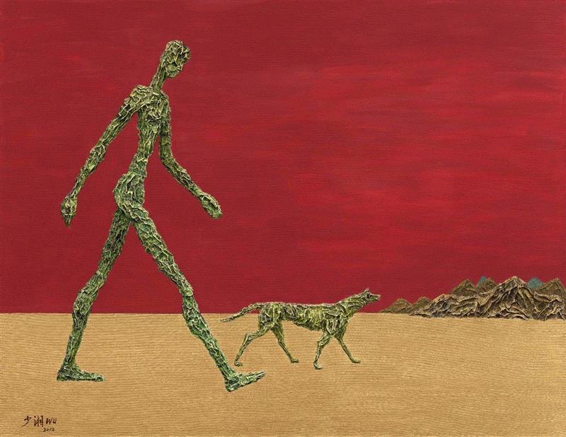 行者2  Walking No.2,林大艺术家｜吴少湘参展“古城新脉－城墙之外2018西安当代艺术展”,吴少湘,西安,林大,古城,城墙,之外,艺术展,奥地利,蒋朔,雕塑