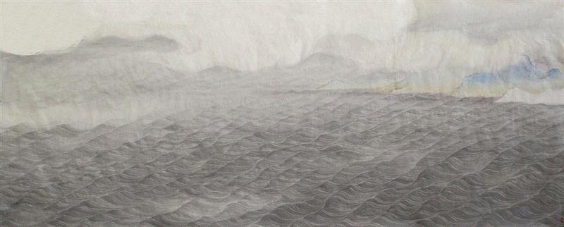 王牧羽 Wang Muyu，云起香江 Cloud in Xiang River，纸本水墨 Ink o