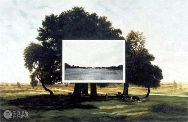 纳提1999 - 2000的与胡梭对话系列，此处引用胡梭1852年的油画《橡树》。,唐人曼谷 | 10月4日再现纳提?尤塔瑞个展：胡梭的无题诗,胡梭,尤塔瑞,曼谷,无题诗,唐人,油画,绘画,Thailand,当代唐人艺术中心,枫丹白露森林