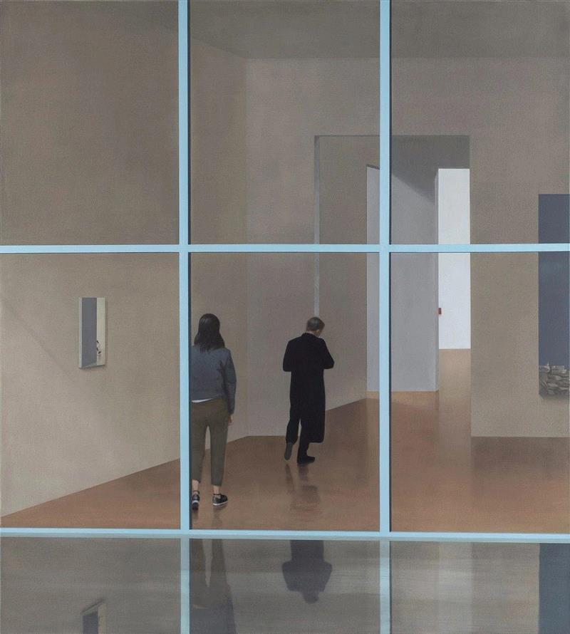 Tim Eitel, Grid, 2018, oil on canvas, 210 x 1