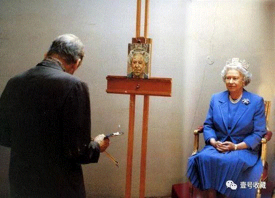 弗洛伊德正在给伊丽莎白女王画像,他为英国女王画了最“丑”肖像，女王却乐了！,女王,英国,肖像,弗洛伊德,伊丽莎白女王,卢西安,爷爷,画室,画像,表现主义