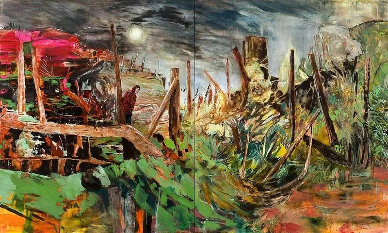 A Landscape to Swallow You Whole，2012年,赫尔南·巴斯——虚无的浪漫主义与旧世界意象,浪漫主义,赫尔南·巴斯,意象,巴斯,赫尔南,香港,首尔,亚麻布,丙烯,厘米