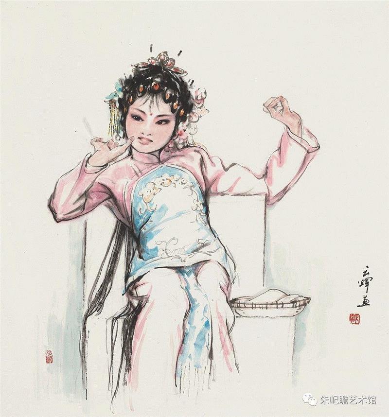 戴云辉 小票友 58×54 2018,开幕啦！海上有戏——戏曲人物画名家邀请展,戏曲,人物画,名家,邀请展,朱屺瞻艺术馆,戏画,虹口,研究会,关良,人物