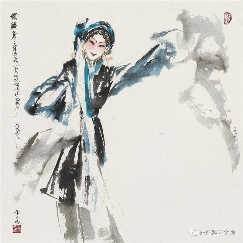 李文培 锁麟囊 58×58 2018,开幕啦！海上有戏——戏曲人物画名家邀请展,戏曲,人物画,名家,邀请展,朱屺瞻艺术馆,戏画,虹口,研究会,关良,人物