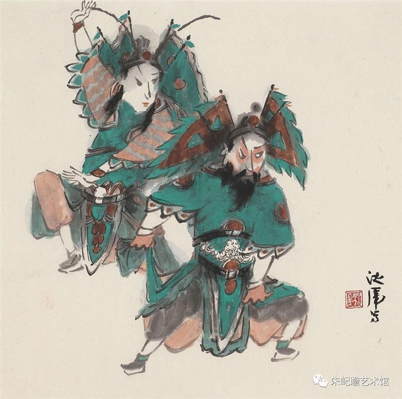 沈虎 武剧 之一 58×58 2018,开幕啦！海上有戏——戏曲人物画名家邀请展,戏曲,人物画,名家,邀请展,朱屺瞻艺术馆,戏画,虹口,研究会,关良,人物