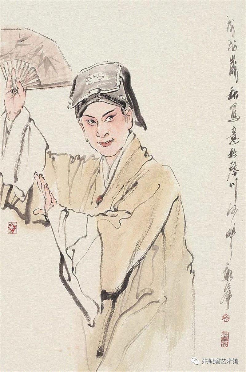 姚新峰 戏曲人物 之一 69×46 2018,开幕啦！海上有戏——戏曲人物画名家邀请展,戏曲,人物画,名家,邀请展,朱屺瞻艺术馆,戏画,虹口,研究会,关良,人物