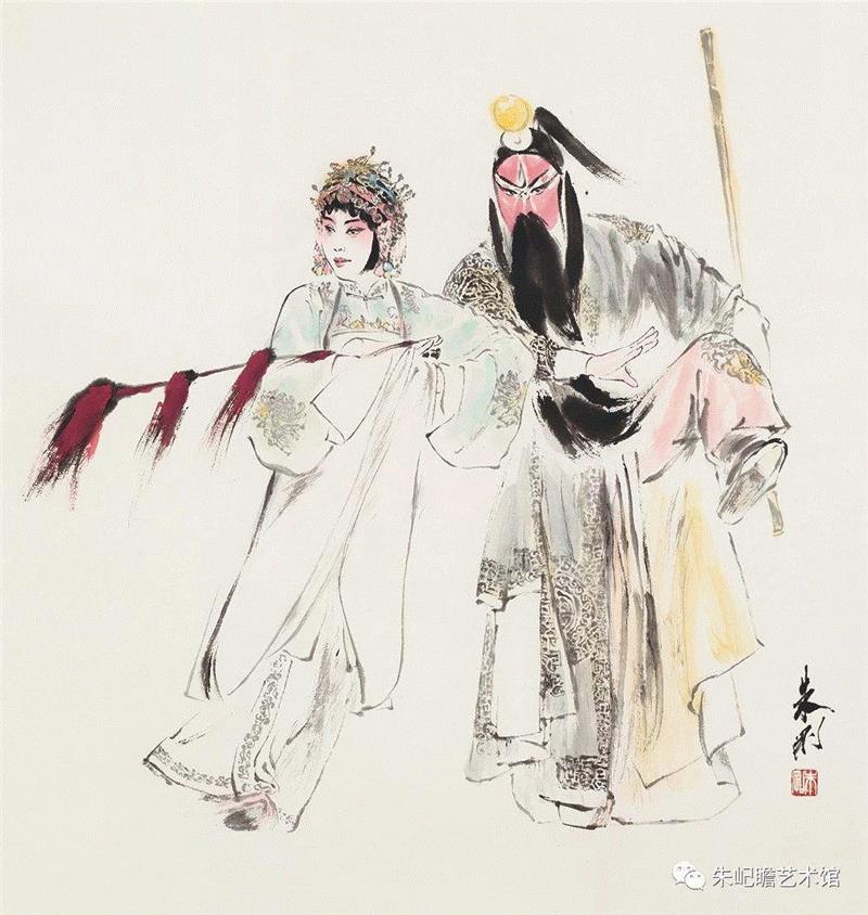 朱刚 千里送京娘 68×64 2018,开幕啦！海上有戏——戏曲人物画名家邀请展,戏曲,人物画,名家,邀请展,朱屺瞻艺术馆,戏画,虹口,研究会,关良,人物
