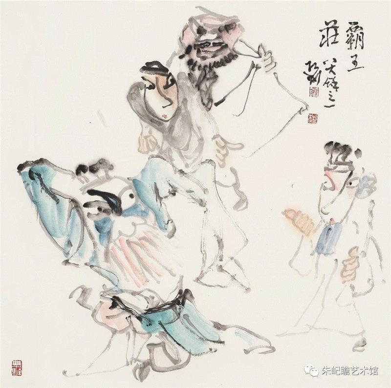 罗彬 霸王庄 58×58 2018,开幕啦！海上有戏——戏曲人物画名家邀请展,戏曲,人物画,名家,邀请展,朱屺瞻艺术馆,戏画,虹口,研究会,关良,人物