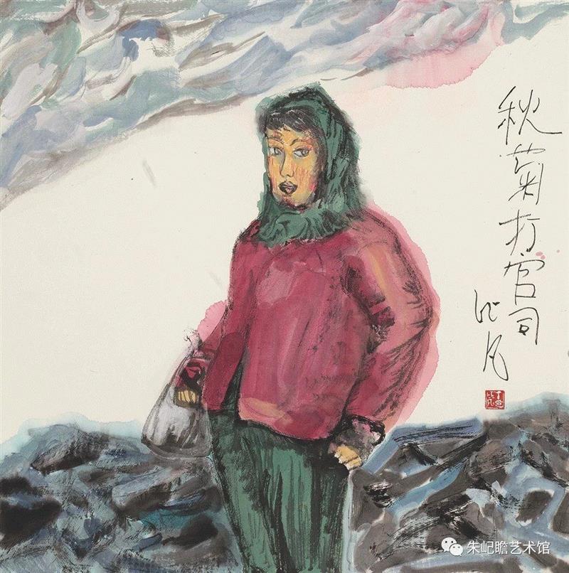 丁比凡 秋菊打官司 58×58 2018,开幕啦！海上有戏——戏曲人物画名家邀请展,戏曲,人物画,名家,邀请展,朱屺瞻艺术馆,戏画,虹口,研究会,关良,人物
