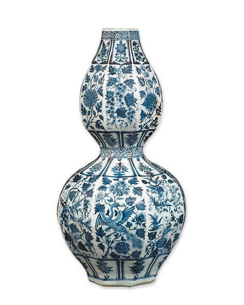 【艺文飨宴】元代青花搭景纹,元代,艺文,飨宴,青花搭景纹,青花,纹饰,昆虫,瓜果,大盘,瓷器
