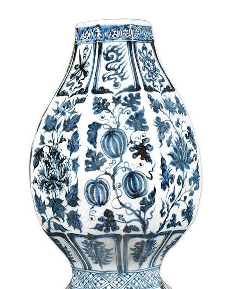 【艺文飨宴】元代青花搭景纹,元代,艺文,飨宴,青花搭景纹,青花,纹饰,昆虫,瓜果,大盘,瓷器