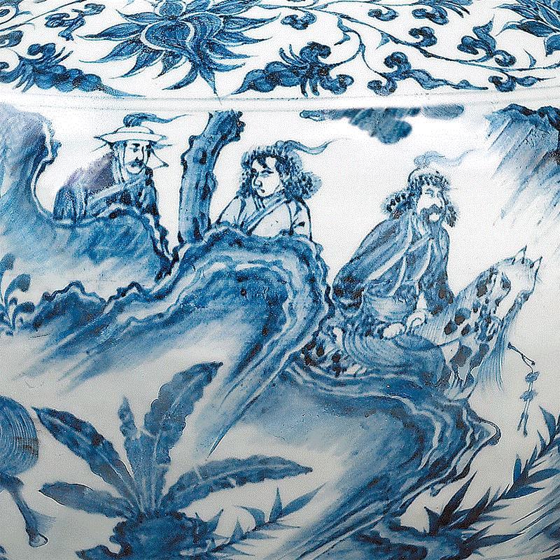 【艺文飨宴】元代青花搭景纹,元代,艺文,飨宴,青花搭景纹,青花,纹饰,昆虫,瓜果,大盘,瓷器