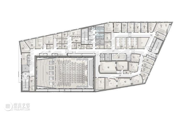 四层平面图,伯明翰皇家音乐学院，全数字化功能厅为学生提供最佳场所 / Feilden Clegg Bradley Studios,伯明翰皇家音乐学院,建筑,音乐,座位,英国,剖面图,演奏厅,Crow,平面图,景观