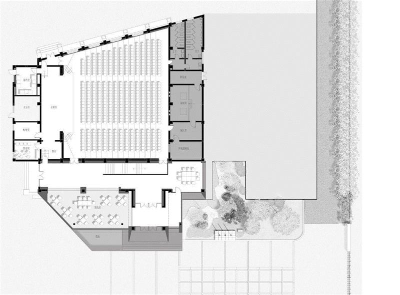 平面图,中央美术学院北区礼堂改造 / 杨宇·中央美院建筑学院,礼堂,北区,中央美术学院,杨宇,中央美院建筑学院,金伟琦,建筑,楼梯,南侧,景观