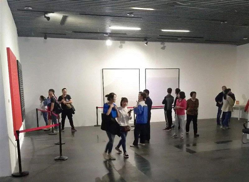 观展现场,中秋小长假逾万人参观2018西安当代艺术展  单日客流最高达4000人次,长假,客流,西安,西安美术馆,观展,美术馆,之外,城墙,古城,市民