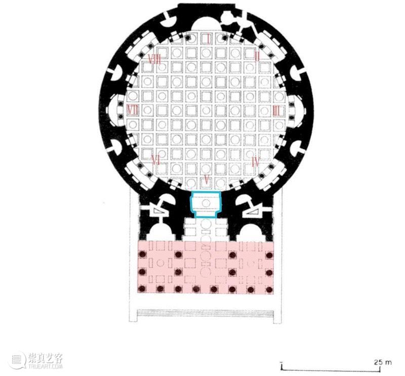 万神庙平面图。?《世界城市史》,罗马，当然是罗马,罗马,万神庙,穹顶,建筑,大理石,上面,石头,袁牧,跨度,混凝土