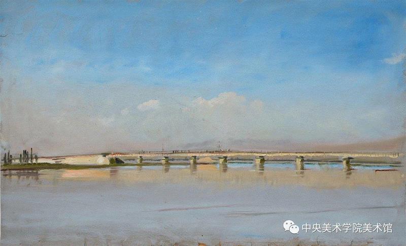 戴泽《通天河》纸本油画 48.5×29.5  1979,“中央美术学院百年校庆特展：耕耘者——戴泽油画艺术展”即将启幕 | CAFAM展览预告,戴泽,油画,中央美术学院,校庆,耕耘者,艺术展,CAFAM,预告,徐悲鸿,中央美术学院美术馆