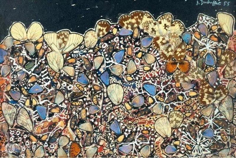  Paysage aux argus, 1955 ,非定型艺术：痕迹的表达,痕迹,材料,塔皮埃斯,绘画,媒介,达达主义,物质,杜布菲,白发,颜料
