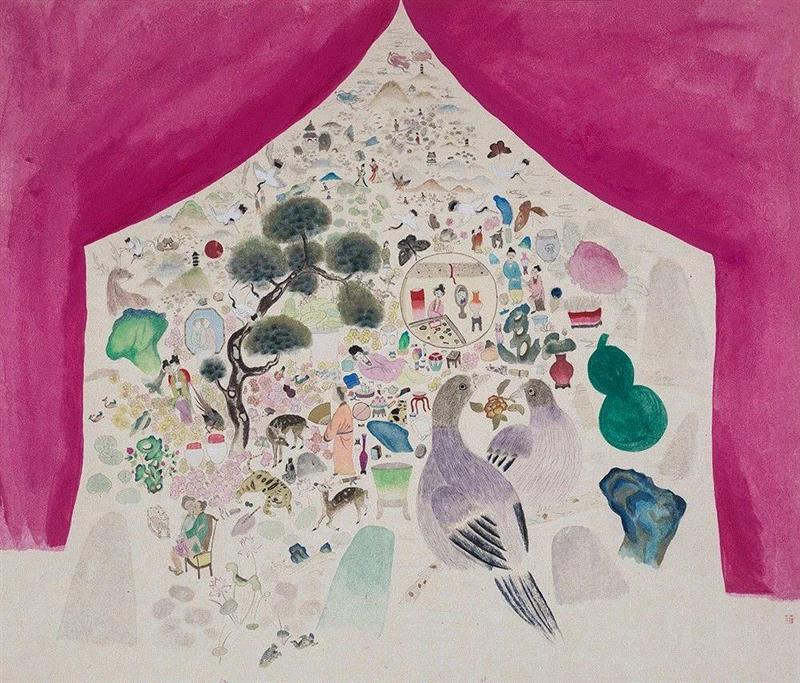 纸本设色 | Color on Paper,【空间站】新东方主义—王濛莎个展