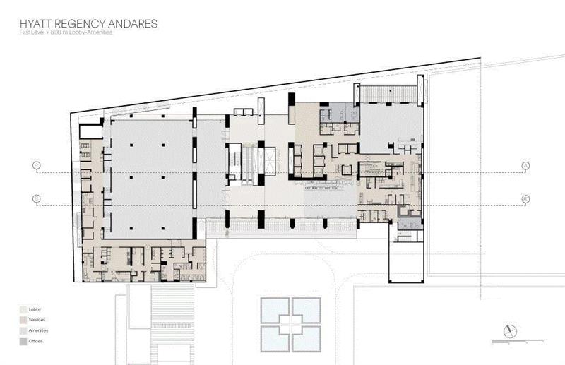 安达尔斯凯悦酒店 / Sordo Madaleno Arquitectos,安达尔斯,凯悦酒店,Gamo,建筑,平面图,公寓,设施,商业,电梯,多功能