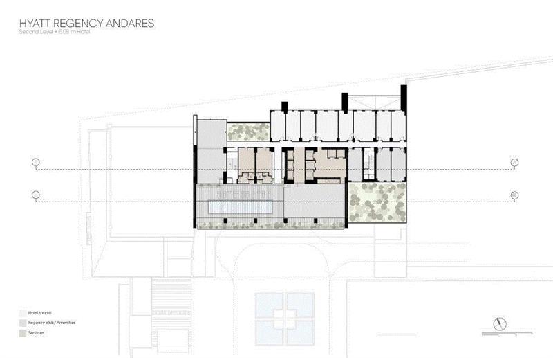 安达尔斯凯悦酒店 / Sordo Madaleno Arquitectos,安达尔斯,凯悦酒店,Gamo,建筑,平面图,公寓,设施,商业,电梯,多功能