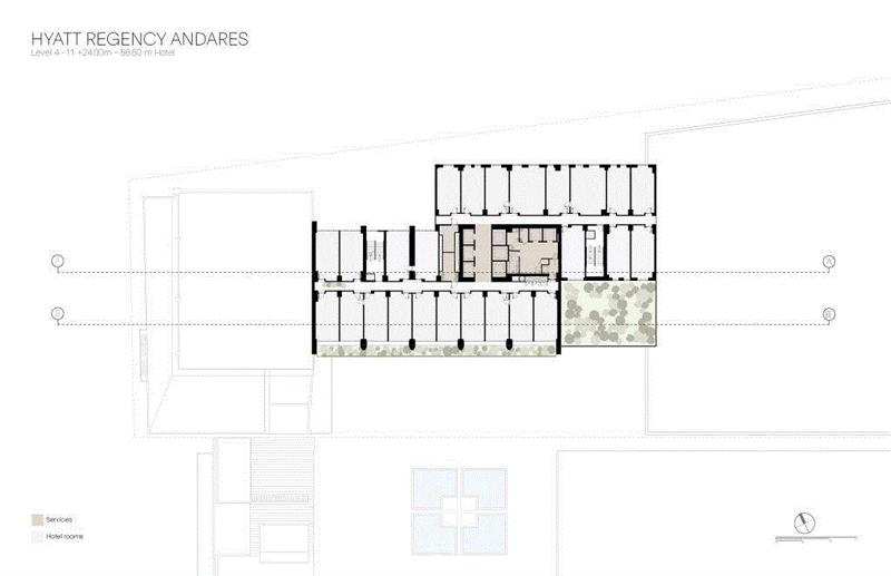 安达尔斯凯悦酒店 / Sordo Madaleno Arquitectos,安达尔斯,凯悦酒店,Gamo,建筑,平面图,公寓,设施,商业,电梯,多功能