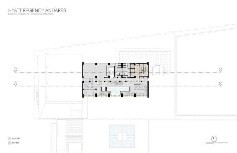 安达尔斯凯悦酒店 / Sordo Madaleno Arquitectos,安达尔斯,凯悦酒店,Gamo,建筑,平面图,公寓,设施,商业,电梯,多功能