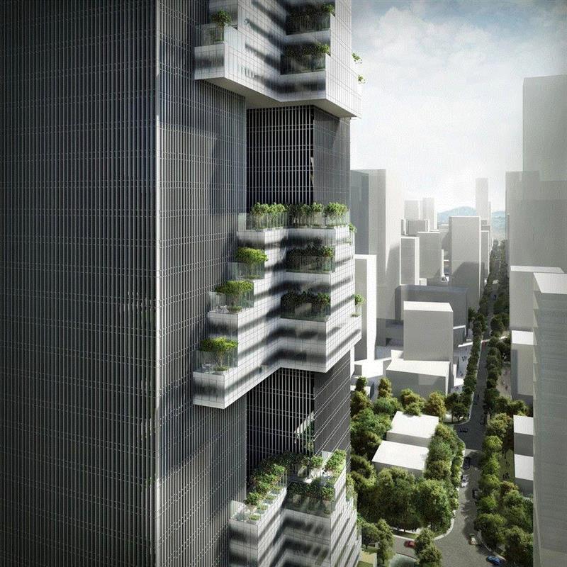 深圳万科云城办公楼封顶！WOHA设计‘微型垂直城市’回应亚热带气候,深圳,WOHA,办公楼,万科云城,垂直城市,亚热带,气候,景观,建筑,塔楼