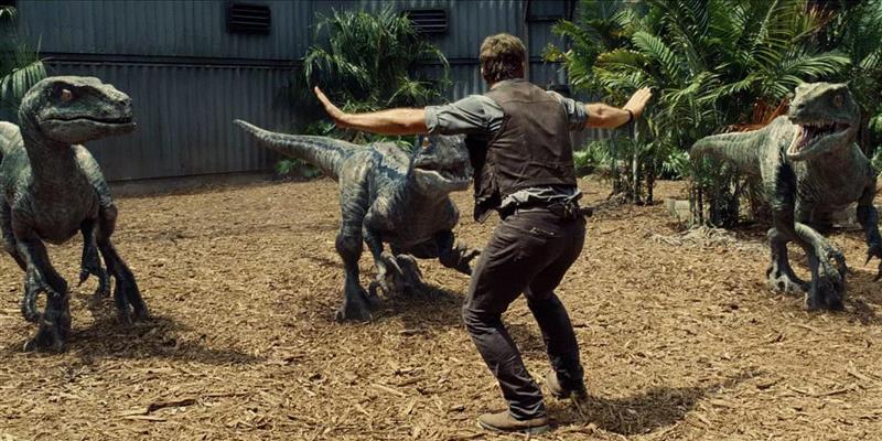 欧文在暴虐龙到处破坏的时候带领迅猛龙们围剿暴虐龙的场面只能用炫酷来形容，人龙并肩作战也称得上新系列的