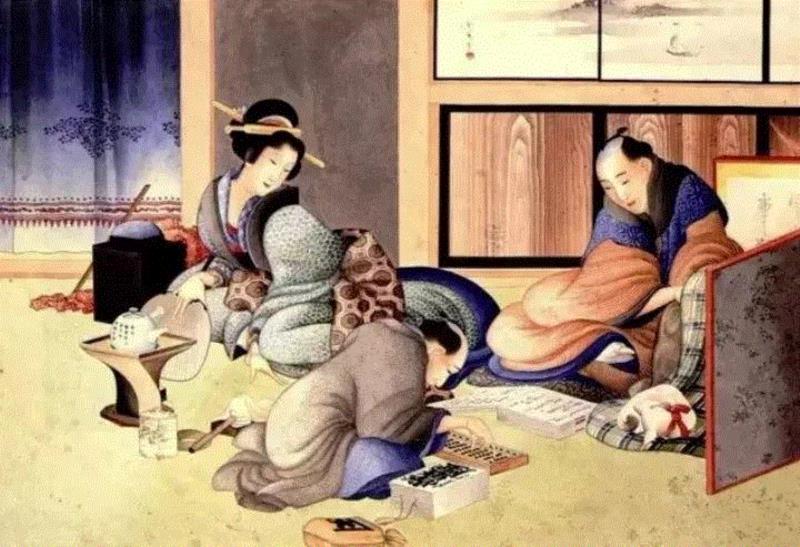 節季の商家,艺术 ▎被离婚、逛妓院，浮世绘大师葛饰北斋的女儿才是真的猛！,葛饰北斋,浮世绘,女儿,妓院,葛饰,父亲,丈夫,美人,绘画,北斋