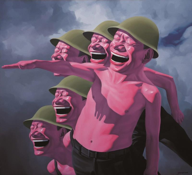 岳敏君 (中国，1962年生),中国当代艺术1分钟：中坚力量的回归,中坚,佳士得,香港,油彩,曾梵志,张晓刚,周春芽,石头,刘野,艺术史