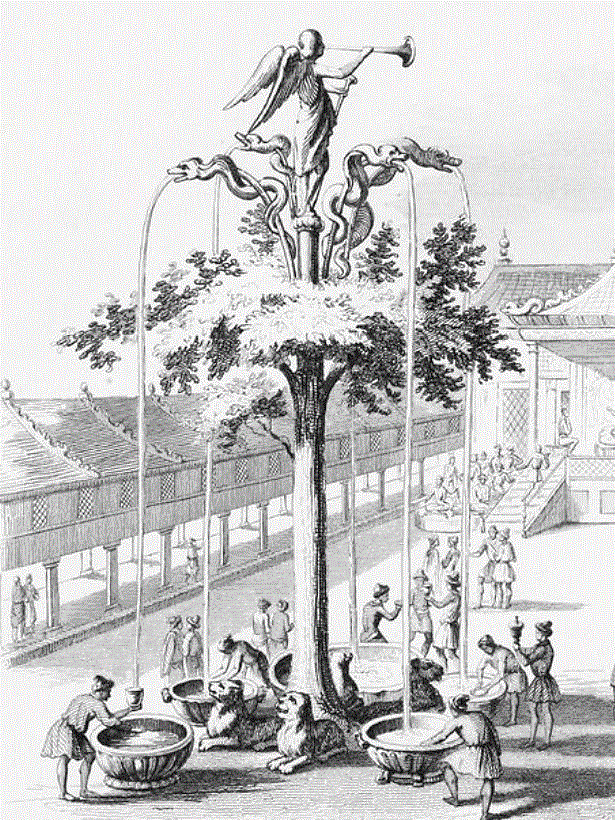 可汗的奇幻饮酒喷泉,可汗,喷泉,蒙古,威廉,纪尧姆,蒙哥,酒水,天使,修士,蒙古人