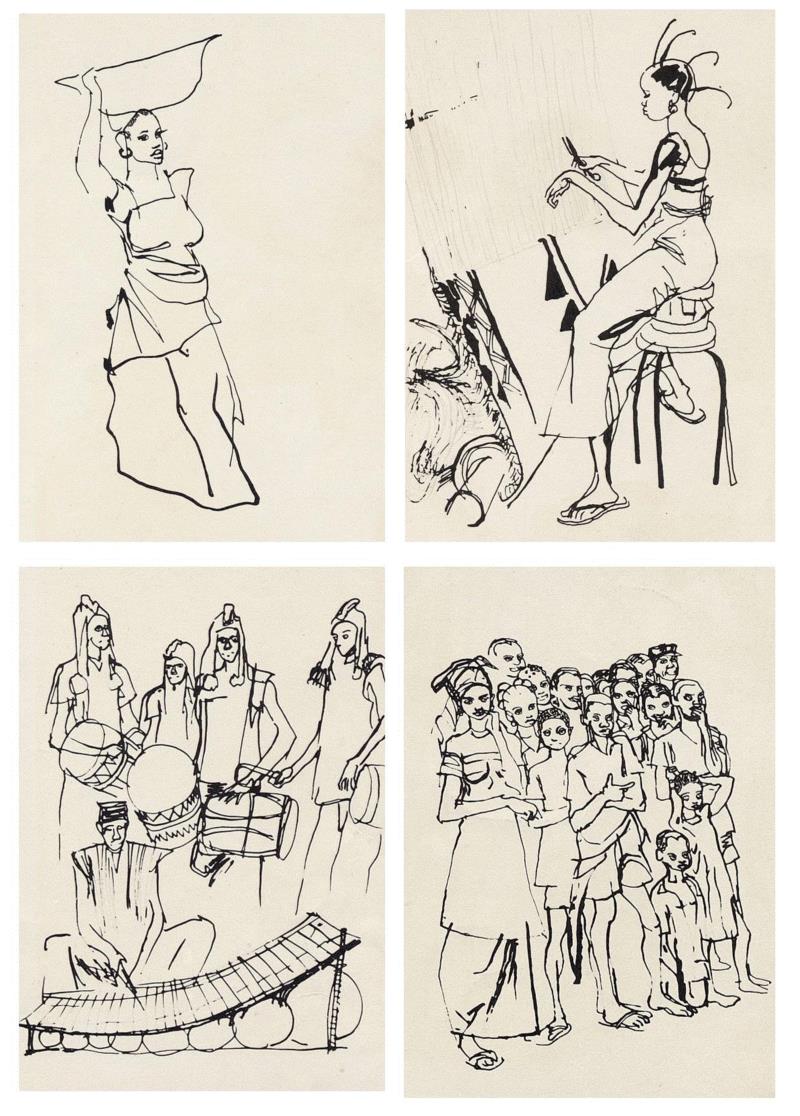 黑色的眼睛｜再读石虎《非洲写生》画册,石虎,非洲,画册,黑色,石呈虎,笔墨,少女,记忆,当年,思潮